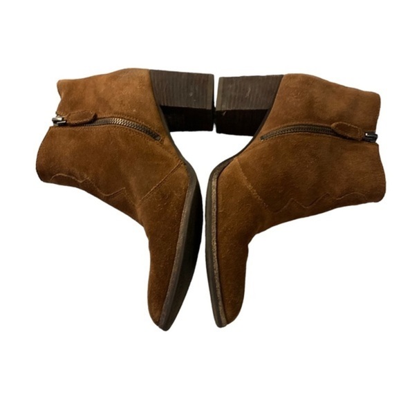 Dolce Vita chocolate brown suede Chelsea ankle boots Western pointed toe 8 - Picture 12 of 12